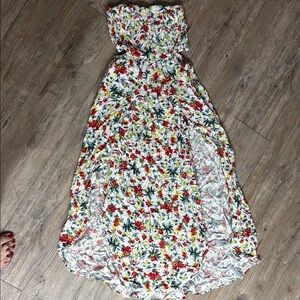 Floral Strapless Maxi Dress